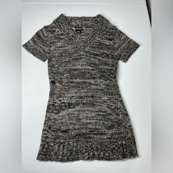 Wet Seal Women’s Crochet Sweater Short Sleeve Black Gray Brown Size S - Picture 3 of 8